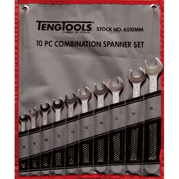 6510MM - 10 Piece Metric Combination Spanner Set 8-19mm